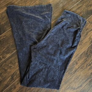 Zenana Signature Mineral Acid Wash Flare Leggings Stretch Yoga Pants - 1XL